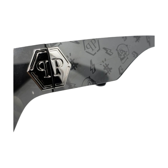 PHILIPP PLEIN SUNGLASSES Stylish Gray Sunglasses SHIELD - Picture 6 of 8